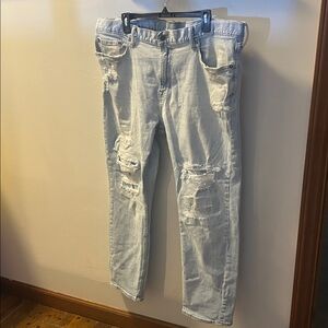 Distressed Light Blue Jeans
